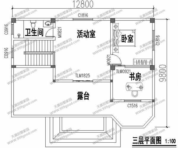 農(nóng)村自建三層田園別墅，18.8X9.8米別墅設(shè)計圖帶獨立廚房