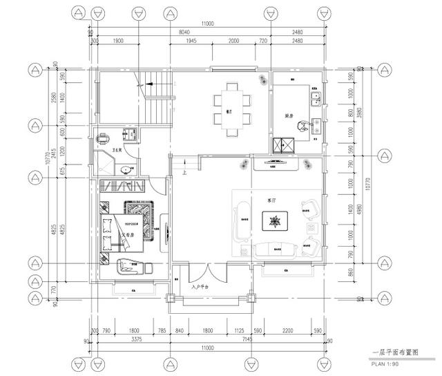 23萬農村獨棟三層豪華小別墅11x10米設計圖