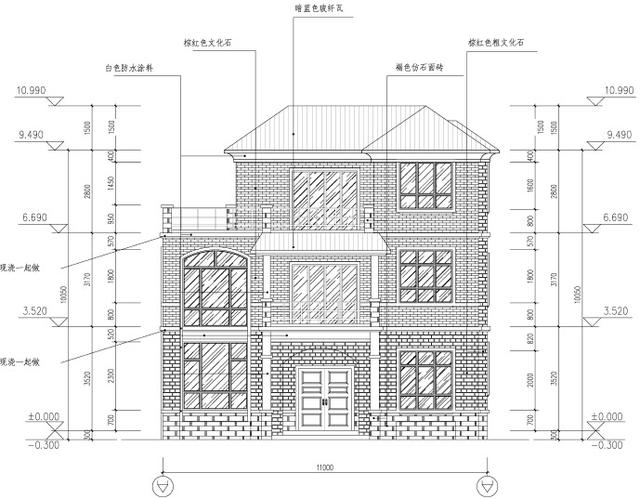 23萬農村獨棟三層豪華小別墅11x10米設計圖