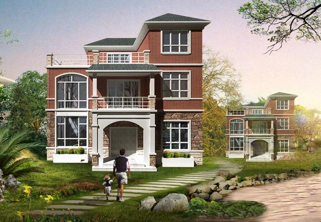 23萬農村獨棟三層豪華小別墅11x10米設計圖