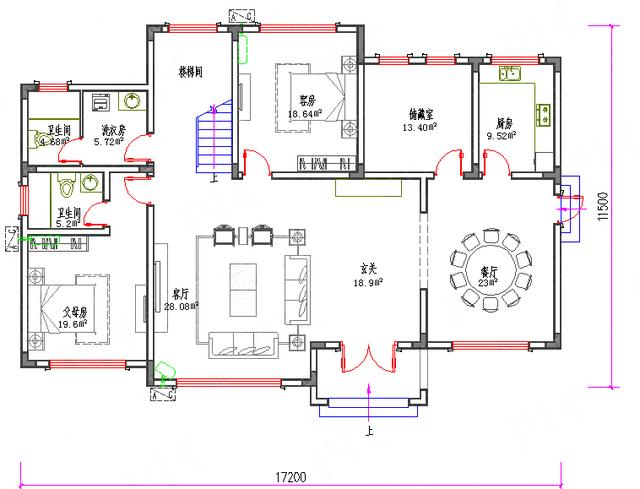多功能別墅施工圖 全套45萬17×11三層2廳8室7衛帶多儲藏室套間多陽臺 夢想中的房子