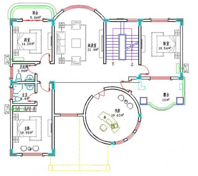 全套Cad復式四層豪華歐式城堡別墅施工圖，外觀大氣，你想要的應有盡有