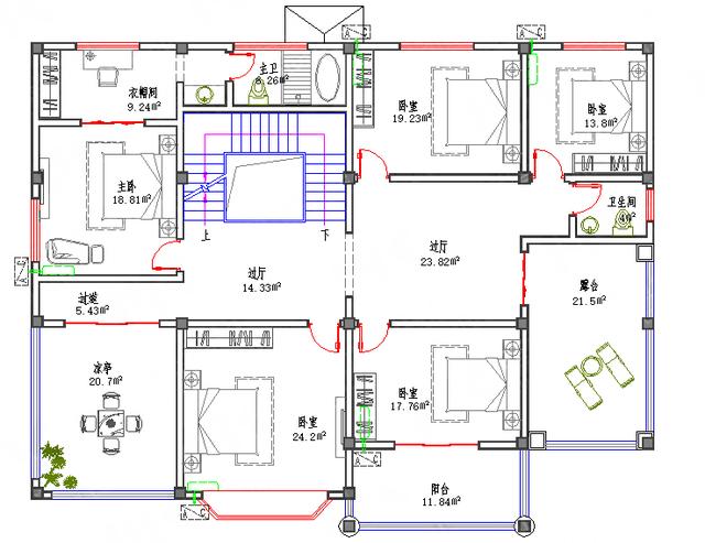 多功能三層復(fù)式別墅施工圖，露臺(tái)車庫堂屋品茶區(qū)活動(dòng)區(qū)套間一應(yīng)俱全