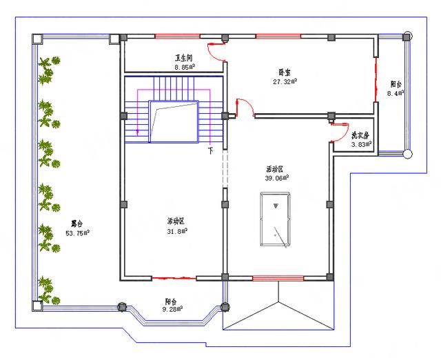 多功能三層復(fù)式別墅施工圖，露臺(tái)車庫堂屋品茶區(qū)活動(dòng)區(qū)套間一應(yīng)俱全