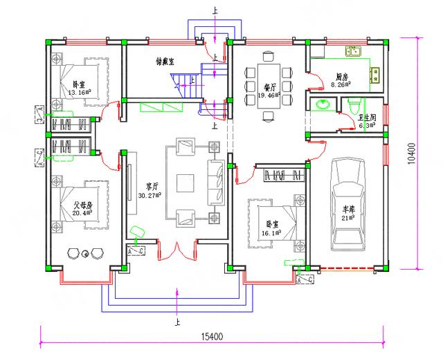 三層農(nóng)村自建房設(shè)計圖外觀簡約時尚施工簡單，有多個飄窗帶車庫主臥套間