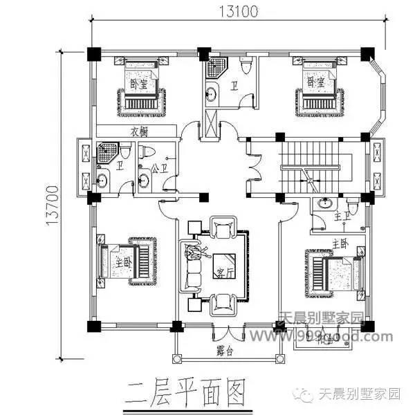 新農(nóng)村13.1X13.9米別墅設(shè)計(jì)圖，三層半豪華歐式風(fēng)！