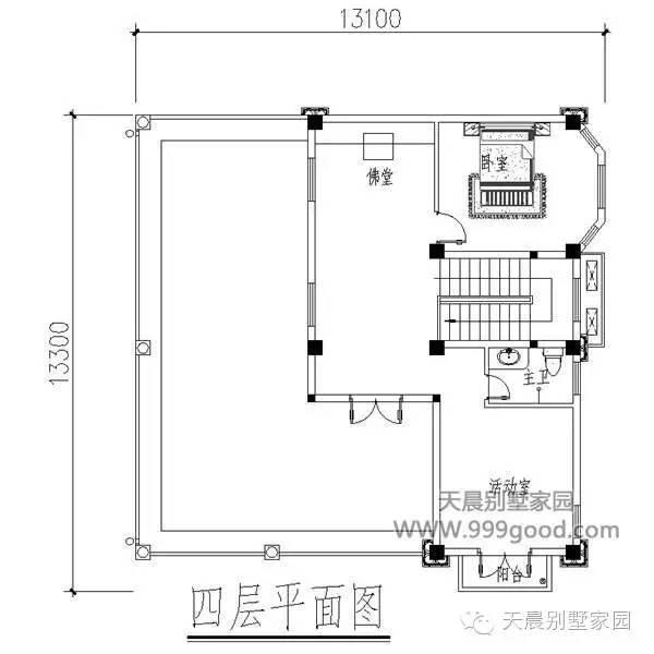 新農(nóng)村13.1X13.9米別墅設(shè)計(jì)圖，三層半豪華歐式風(fēng)！