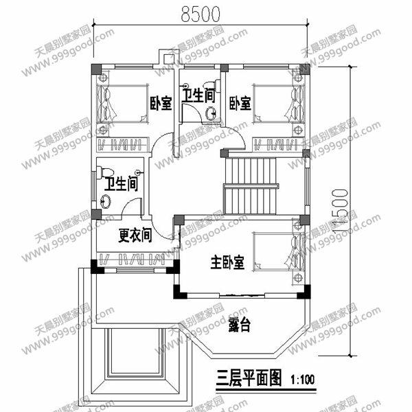 12X11.5米別墅設計圖，三層落地采光窗，歐式挑空設計！