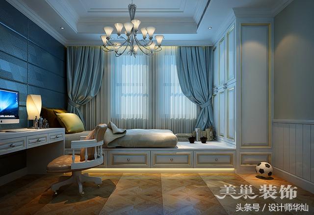 普羅旺世別墅設(shè)計(jì)：造型獨(dú)特兒童房榻榻米儲(chǔ)物柜（鄭州）