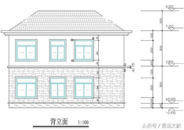鄉(xiāng)村二層別墅設(shè)計圖，含外觀效果圖