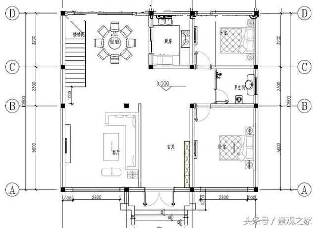 鄉(xiāng)村二層別墅設(shè)計圖，含外觀效果圖