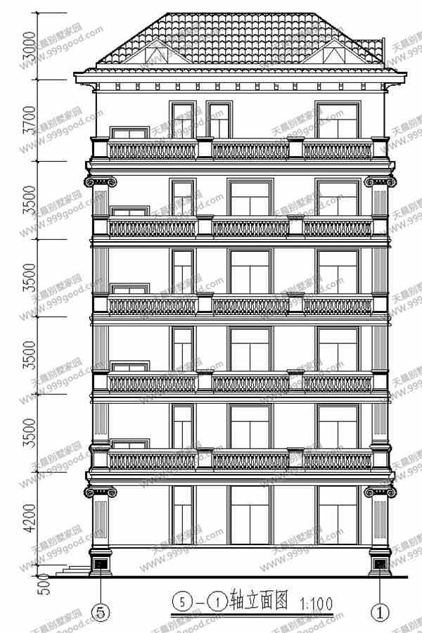 13X14.4米別墅設計圖，6層設計，農村自建房也能高大上！