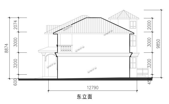 14.3x12.8米二層歐式別墅設計