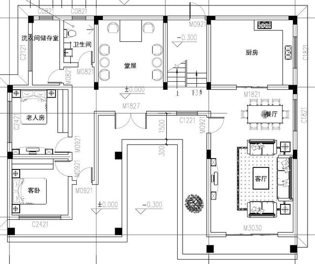 農村3合院戶型16.5X12.5米，有堂屋，這才是農村別墅！