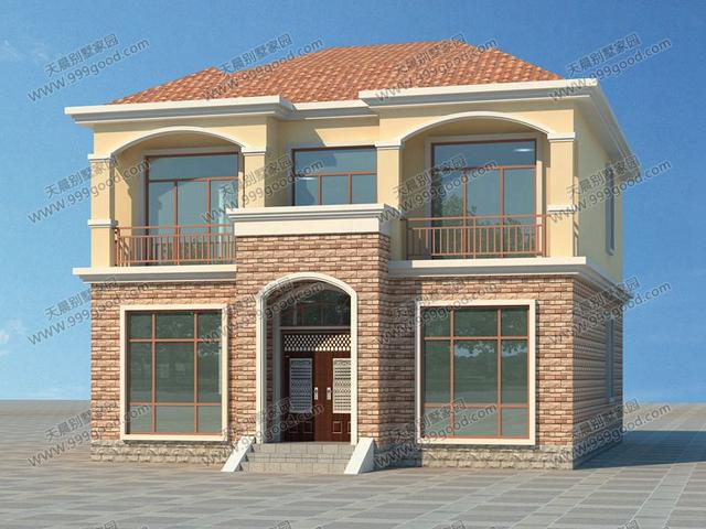 主體造價18萬，二層別墅設計圖，含建成實物照片！