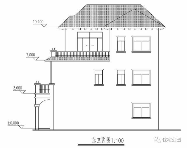 12X14米三層田園歐式別墅，旋轉樓梯帶大露臺，好看又實用！
