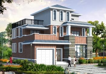 帶車庫三層房屋設(shè)計(jì)圖紙，新農(nóng)村自建房屋