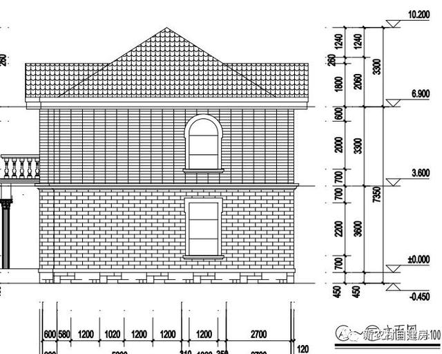 15x10米二層農村別墅設計圖，8間臥室，含平面圖和立面圖