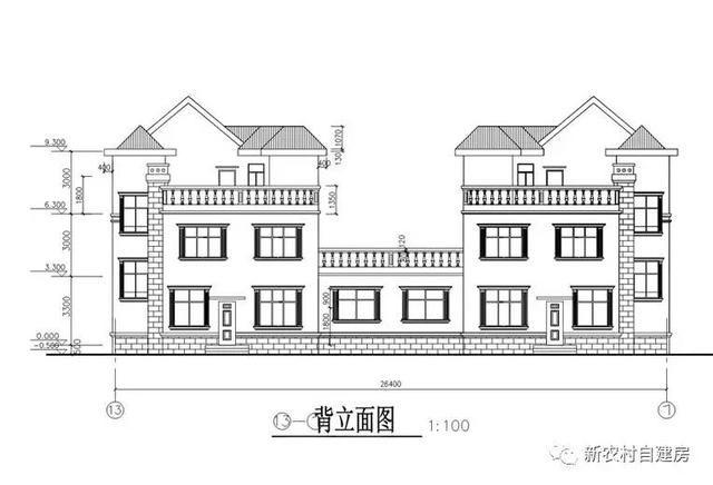 三層農村別墅設計圖，造價32萬，可獨棟雙拼自由組合