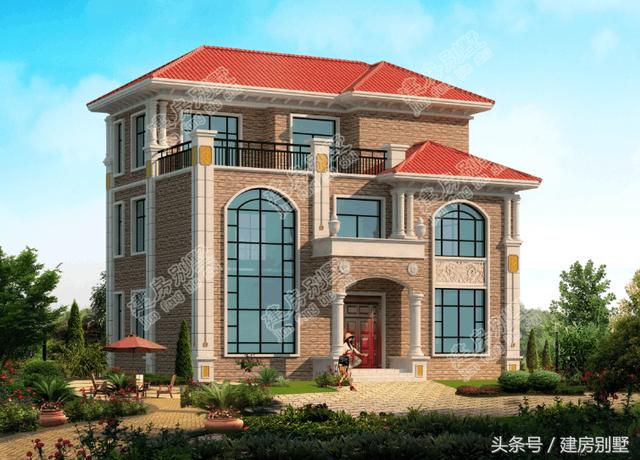 13米x9.8米三層農村自建別墅，農村歐式風正在興起