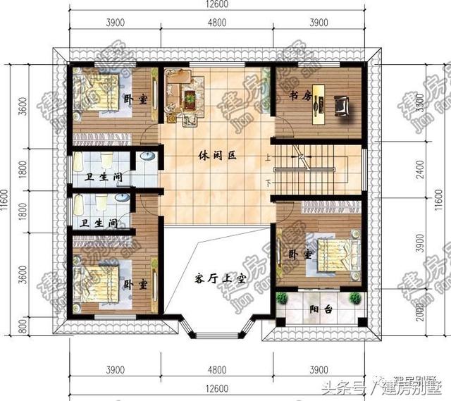 12.6×11.6米二層農村別墅，老爸老媽喜歡的不得了
