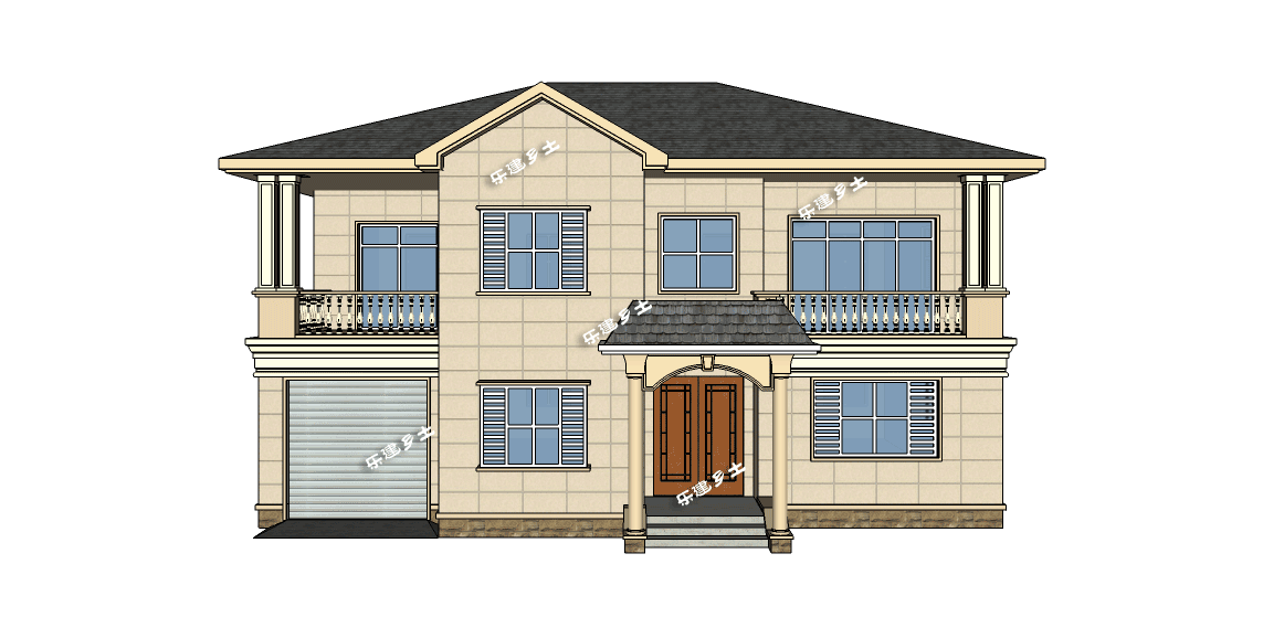 二層簡歐農村鄉間別墅設計，造型優雅，性價比高
