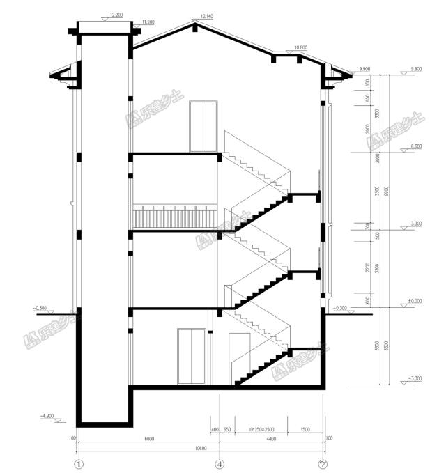 三層帶地下室歐式別墅，采光井設計改善地下室環境
