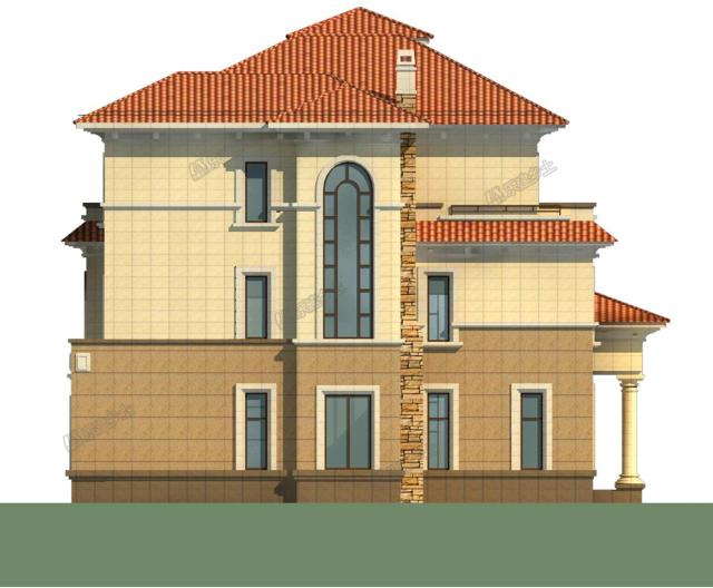 三層帶地下室歐式別墅，采光井設計改善地下室環境