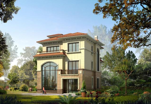 三層帶地下室歐式別墅，采光井設計改善地下室環境