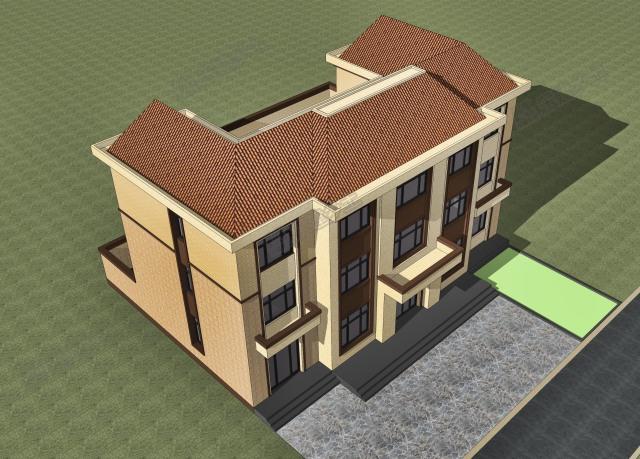 三層歐陸風(fēng)自建房設(shè)計(jì)，辦公+居住，布局設(shè)計(jì)實(shí)用合理