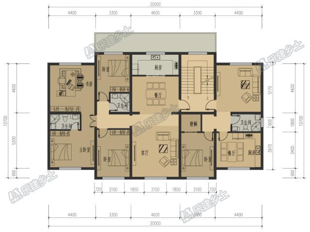 三層歐陸風(fēng)自建房設(shè)計(jì)，辦公+居住，布局設(shè)計(jì)實(shí)用合理