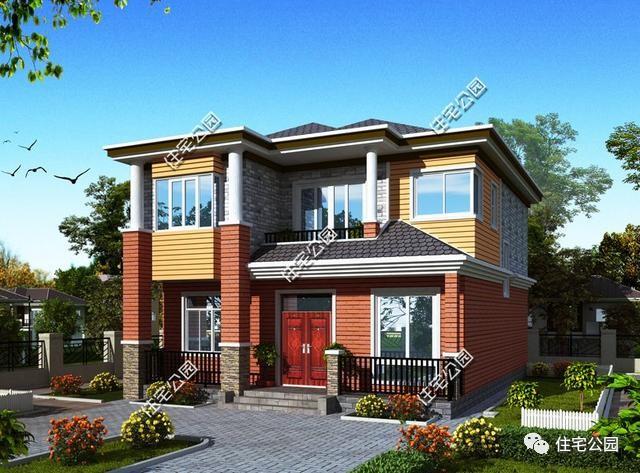 3套農村自建房戶型，外觀要漂亮，顏色單調怎么行！