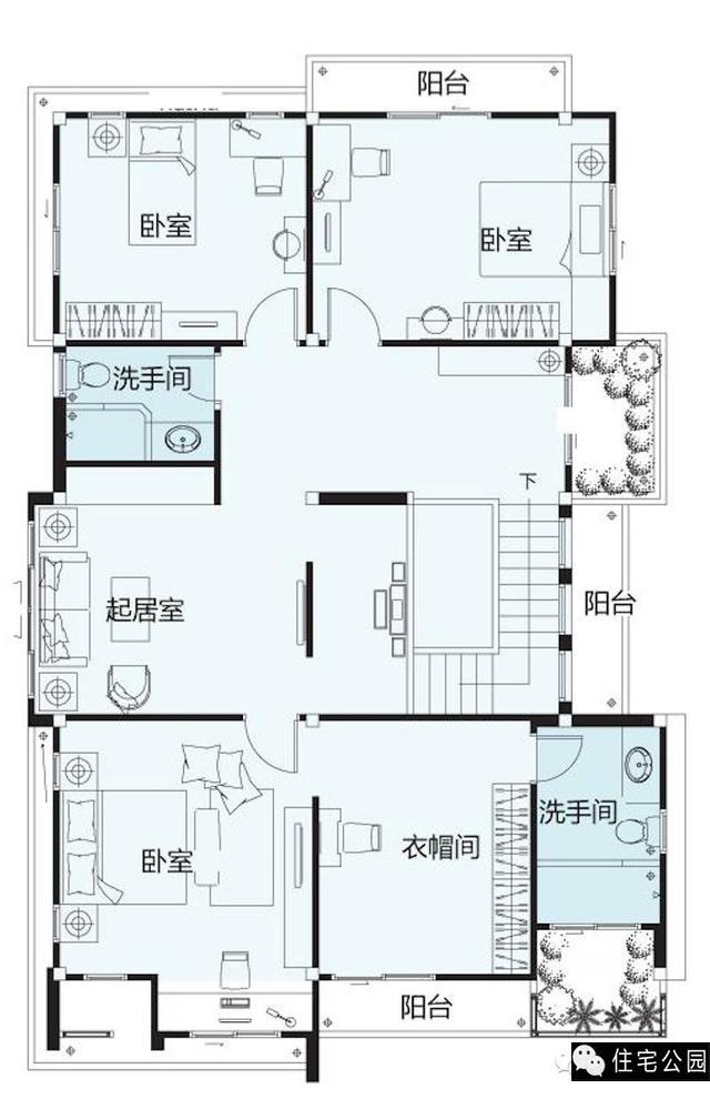 2套別墅戶型，5室2廳含車庫，只有年輕人才喜歡？