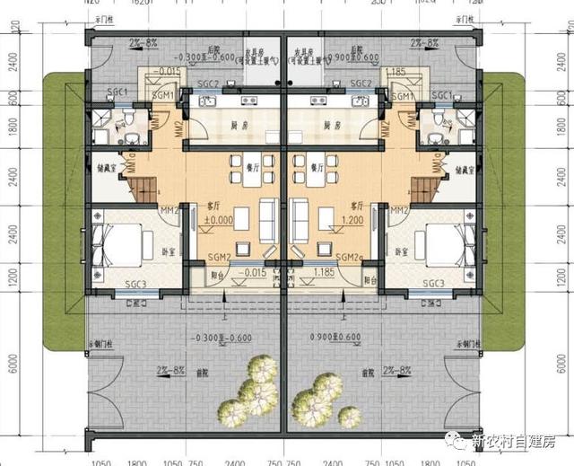 10套北方農村平房設計圖，帶院子，25萬內含造價表