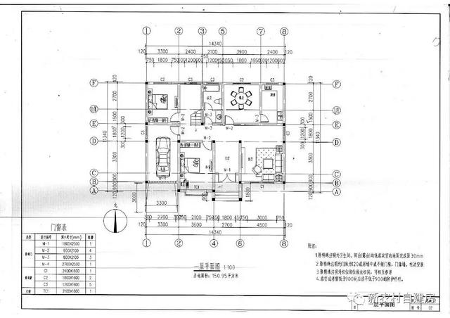 15x12米經典二層農村別墅設計圖，6室3衛帶車庫，含平面圖