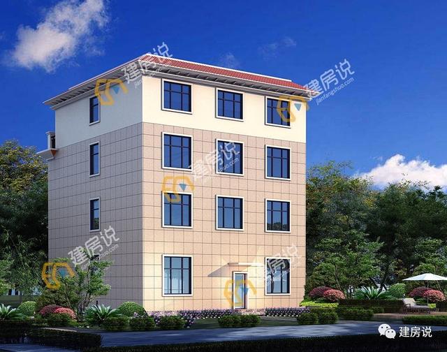 帶堂屋的四層農村別墅，造型獨特優美，經濟實用