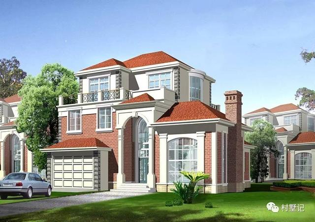 12.6×12.3米帶挑空客廳的歐式農村別墅，丈母娘都夸好