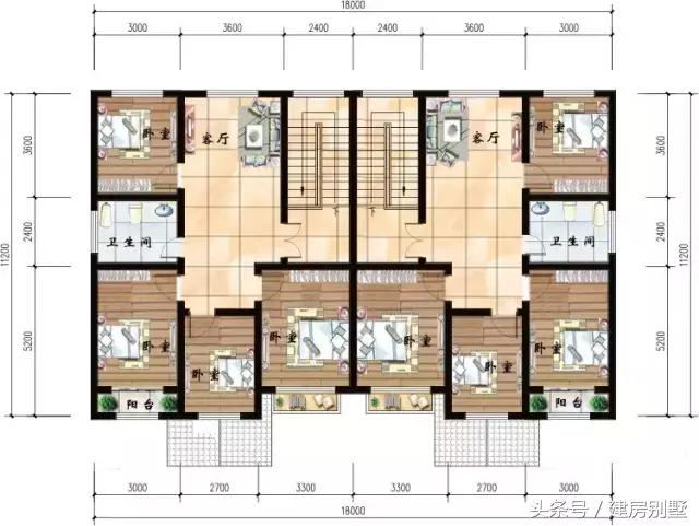 18×11.2米二層雙拼農(nóng)村別墅，讓全家人都滿意的戶型來了