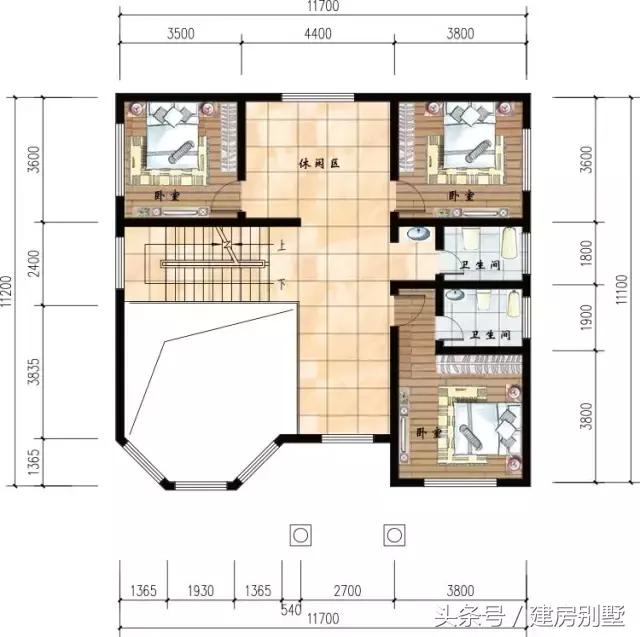 11.7×11.1三層農(nóng)村別墅，坐樓頂亭子里看長(zhǎng)天一色