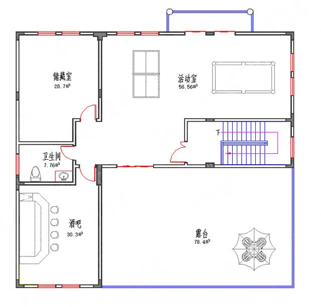 五層150萬大別墅4廳13室16.2×14.95帶吧臺酒吧套房簡歐式全套施工圖