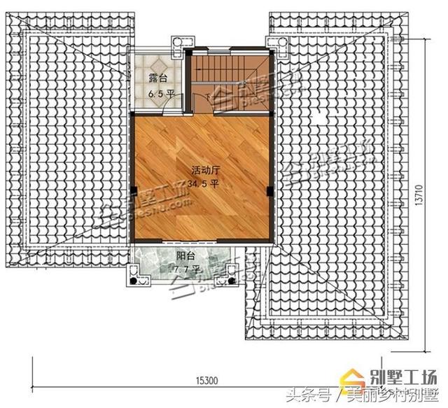 農村三層別墅圖紙帶小閣樓，外觀有層次的美感，穩重低調，造價60萬