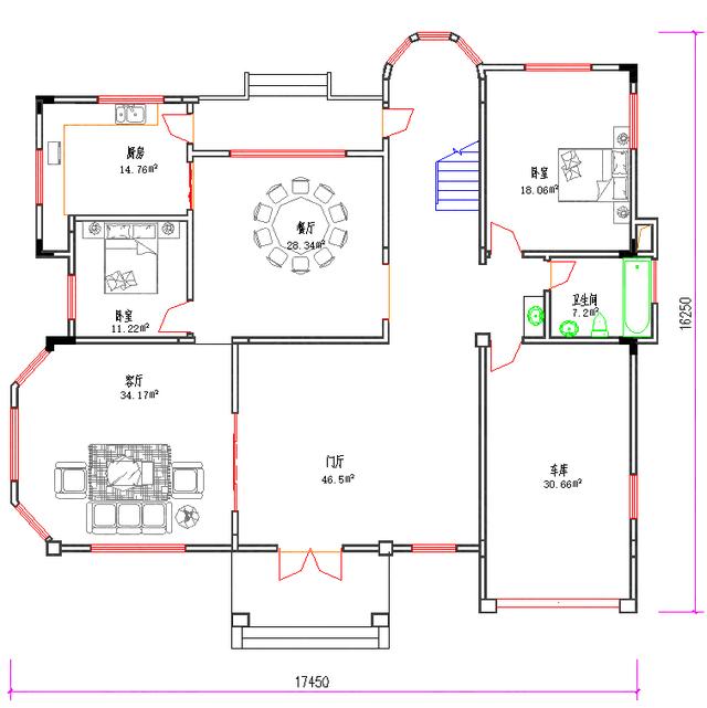 三層江南風(fēng)70萬3廳7臥16×16復(fù)式別墅設(shè)計(jì)圖，帶陽臺(tái)娛樂室車庫，外觀豪華大氣