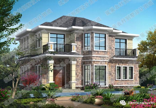 三層江南風(fēng)70萬3廳7臥16×16復(fù)式別墅設(shè)計(jì)圖，帶陽臺(tái)娛樂室車庫，外觀豪華大氣