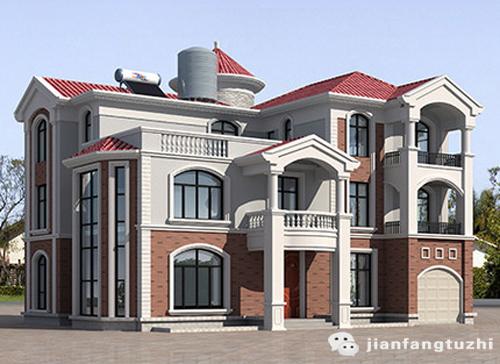 三層江南風(fēng)70萬3廳7臥16×16復(fù)式別墅設(shè)計(jì)圖，帶陽臺(tái)娛樂室車庫，外觀豪華大氣