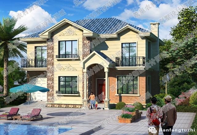 三層江南風(fēng)70萬3廳7臥16×16復(fù)式別墅設(shè)計(jì)圖，帶陽臺(tái)娛樂室車庫，外觀豪華大氣