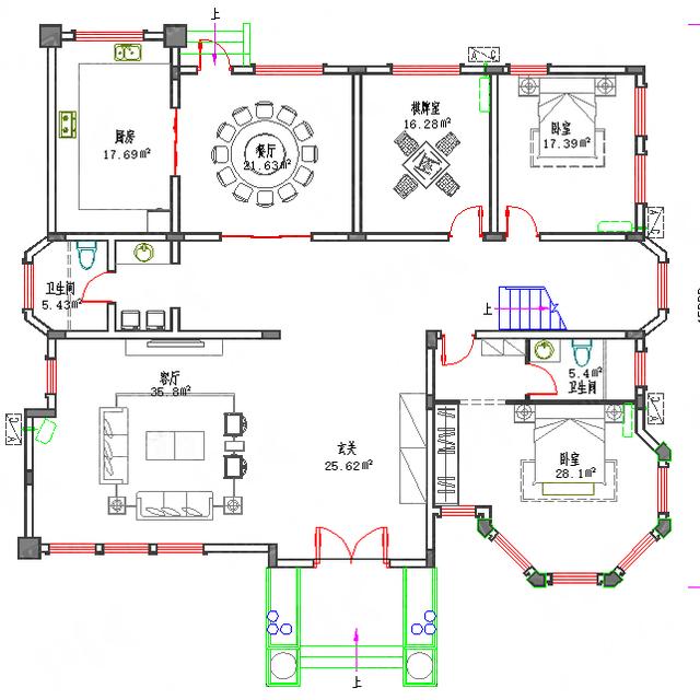 二層豪華歐式城堡別墅圖，造價40萬2廳4室17×15帶涼亭茶廳棋牌室套間，打造超完美視覺感受