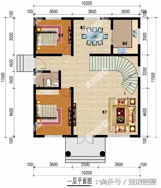 10.2×11.5米三層農(nóng)村別墅圖有顏值有氣勢還實用，是你夢想的房子嗎