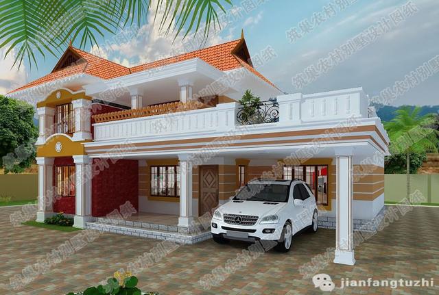 三層新農村自建房設計圖45萬3廳5室4衛170㎡，美觀實用建筑結構水電齊全