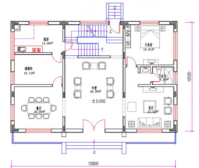 清雅簡淡的三層徽派別墅圖50萬3廳6室5衛(wèi)16×11帶中堂套房，因陋就簡的樸素美