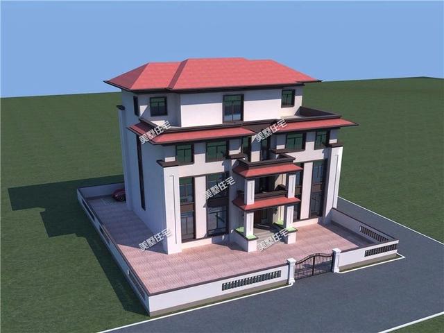 新中式別墅設(shè)計圖，歐式與中式的結(jié)合，今天看到這款，毫不猶豫馬上就開工吧